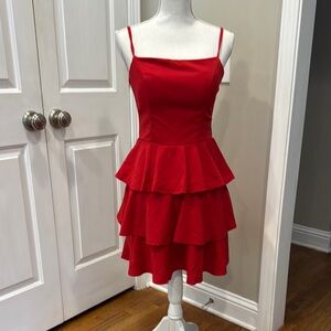 Altard state Red Tiered Ruffle Dress